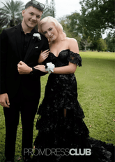 Mildred | A Line Tiered Sequin Red Long Prom Dress Stores Near Me - Price #price_variant_lowest# - Black - PromDressClub